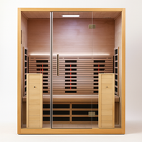 Infrared Sauna Cabin Built for Home Wellness, Canadian Hemlock Wood, Ergonomic Seating, Red Light Therapy